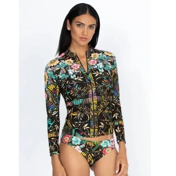 NWT Johnny Was JOY Surf Shirt & Bikini Bottoms [2-Pc] - Picture 5 of 11